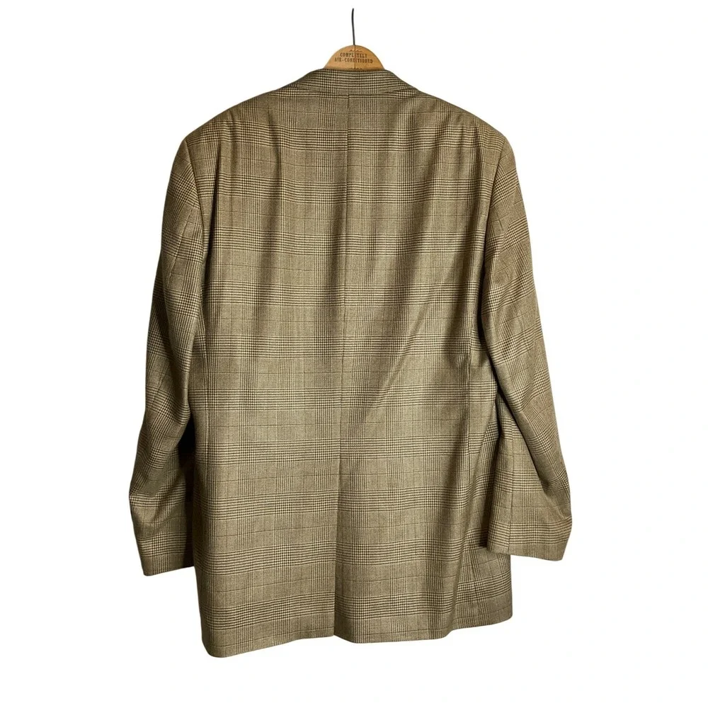 Ralph Lauren Blazer Sports Coat 2 Button Silk Wool Plaid Academia Heritage 42L